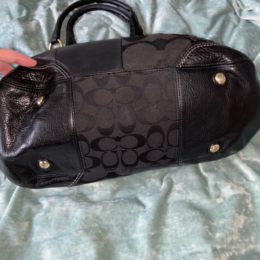 100% Authentic Black Patchwork Coach Tote - image 4